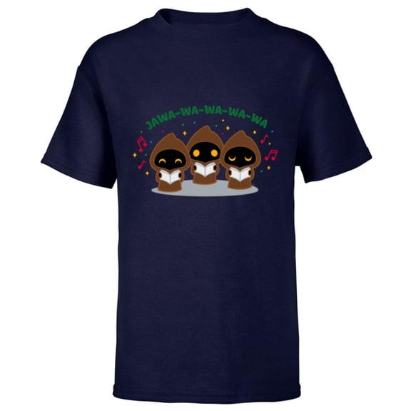 Star Wars Holiday Jawa Christmas Carol Cute Jawa-Wa-Wa-Wa-Wa - Short Sleeve T-Shirt for Kids - Customized-Navy