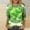 Shirts-212Green, variant on 3/4 Length Sleeve Womens Tops Soft Comfy Crewneck Casual Tops Mid Sleeve Graphic Tees Celtic Knot Embroidered Shamrock St. Patrick's Day Wear