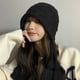 thumbnail image 5 of Gorro tejido a mano con borlas, cómodo, resistente al viento, cálido, gorro con orejeras de punto para invierno, para otoño e invierno, negro M (56-58cm/22-22,8 pulgadas), 5 of 12