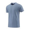 thumbnail image 2 of Men's Quick Dry Running T-Shirt With Nylon & Spandex, Crew Neck Short Sleeve Moisture Wicking Top, Solid Printed Athletic Tee for Gym Workout Fitness Reflective Casual | Zenithor,Gray 2XL, 2 of 7