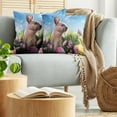 thumbnail image 5 of Ambesonne Easter Throw Pillow Cover 2 Pack, Eggs and Fluffy Bunny, 18", Multicolor, 5 of 7