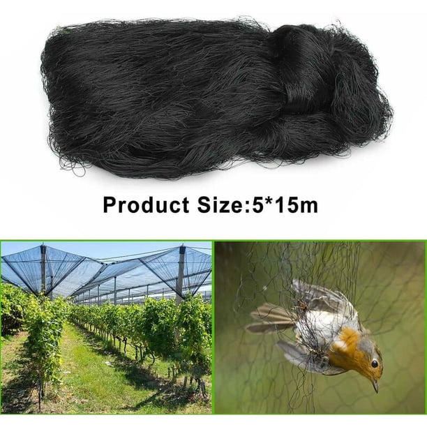 Red de protección contra pájaros, 5 x 15 m, red para pájaros, red para aves, red para aves, red para gallinas, red antipalomas reutilizable, adecuada para proteger los jardines de frutas y verduras de daños esquí esquí Gafas de esquí