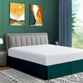 thumbnail image 2 of CCNY 21" Inch Drop Pleated Bed Skirt Twin Size 100% Microfiber Made Teal Bedskirt with Split Corners, 2 of 7