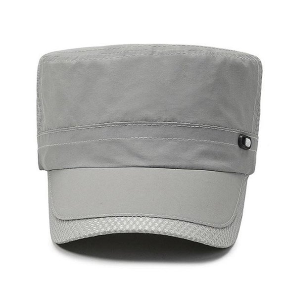 Risckoth Unisex Quick Dry Flat Cap Mesh Side Panels Lightweight Outdoor Sun Hat