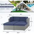thumbnail image 3 of SOLAURA 4-Piece Outdoor Daybed Patio Gray Wicker Sectional Sofa Set with Navy Blue Cushions, 3 of 7