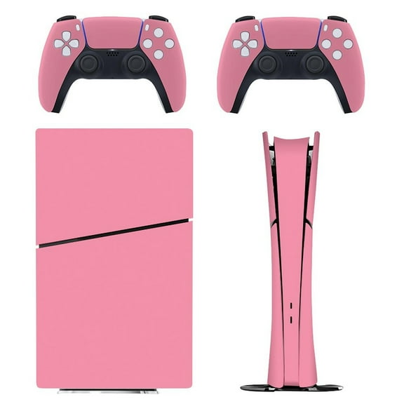 Skin Sticker for PS5 Slim / Pro / Standard Disc / Digital Edition Console and Controllers Decals for PlayStation 5 Flamingo Pink