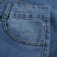thumbnail image 6 of haxmnou women high waist straight jeans pant holes denim jeans ripped casual jeans green l, 6 of 9