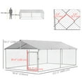 thumbnail image 3 of PawHut 13.1' x 7.5' x 4.9' Outdoor Dog Kennel w/ Waterproof Cover, 3 of 10