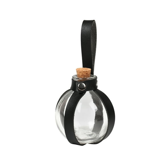 TopLLC Halloween Decor Fall Decor Cork Potion Bottle Witch And Magician Dark Cork Potion Bottle Round Spherical Glass Bottle With Medieval Knight Leather Belt For Cosplay Accessories , 250 Ml