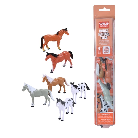 Wild Republic Horse Figurines Tube, Horse Action Figures, 6 Piece Set