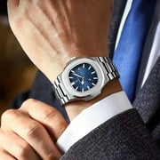 Poedagar Luxury Rose Gold Men Quartz Watch Stainless Steel Waterproof Luminous Date Fashion Watches