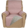 thumbnail image 1 of Housse de Sofa Inclinable Matelassée Réversible, Protège-Meubles Résistant à l'Eau, Housse de Canapé Lavable avec Sangles Élastiques pour Enfants, Chiens, Animaux (Fauteuil Inclinable, Rose/beige), 1 of 7
