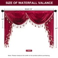 thumbnail image 4 of VOGOL Burgundy Waterfall Valance Curtains, 59 inch Wide Short Drape Decorative Velvet Swag Valances for Kitchen Nursery Party Theater, 1 Piece, 4 of 8