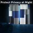 thumbnail image 4 of Dark Blue Window Curtains 63 Inch Length Geometric Window Curtains Over Sink Set of 2, Black Grey White Curtain for Bedroom Living Room, Modern Abstract Kitchen Decor 42x63 Inch, 4 of 6