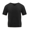 thumbnail image 4 of Cotton Linen T Shirts for Man 2026 Summer Casual Lightweight Relaxed Fit Short Sleeve V Neck Beach Shirt, 4 of 4