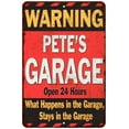 thumbnail image 1 of PETE'S Garage Warning Man Cave Wall Decor 16 x 24 Matte Finish Metal 116240030368, 1 of 1