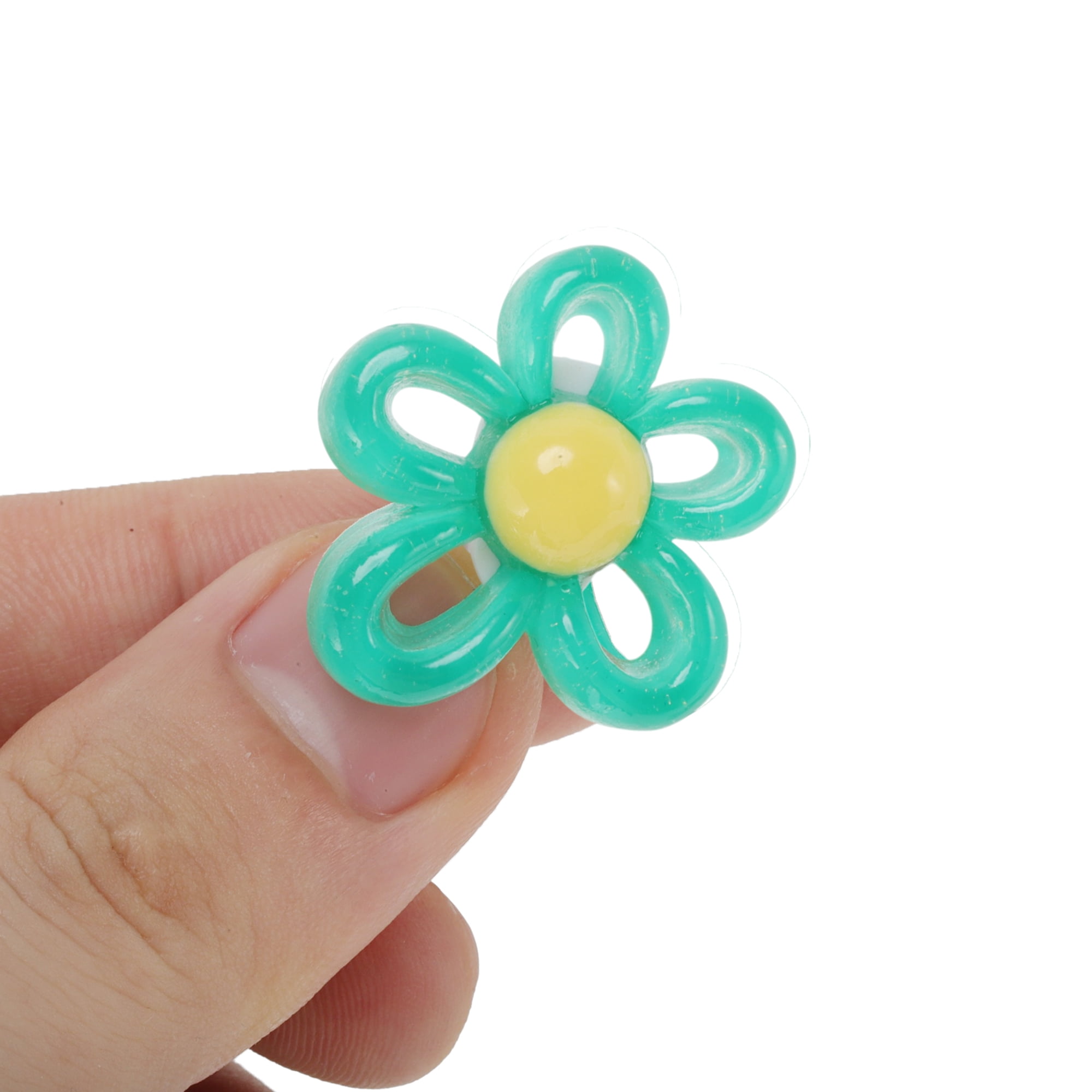 Unique Bargains Hollow-out Flower Shoelace Charms 1 Pair Green