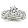 thumbnail image 2 of 925 Sterling Silver Polished Cubic Zirconia 2 Piece Wedding Set Ring Size 8 Wedding Ring Set for Women, 2 of 4