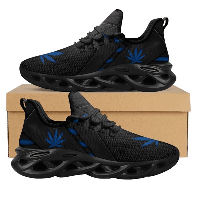 Zapatillas deportivas con estampado de hojas verdes para mujer, transpirables, con cordones, cómodas, con plataforma,