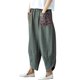 thumbnail image 5 of Mujeres de la vendimia de empalme étnico pantalones harén cintura elástica pantalones de pierna anch Abanopi Verde/M, 5 of 7