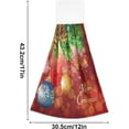 thumbnail image 3 of SKYSONIC 2 PCS Pine Branches Shiny Balls Red Hand Towels with Hanging Loop for Bathroom and Kitchen, Hanging Band Towel - Kitchen Dish Cloth and Bathroom Hand Towels Set , 12"x17", 3 of 6