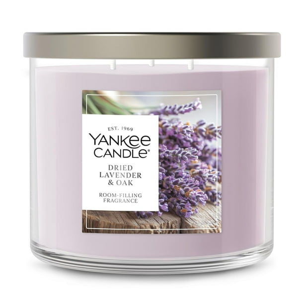 Candle Yankee Candle, tarro de 3 mecha, lavanda y roble secados, 40 h
