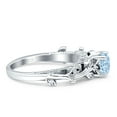 thumbnail image 2 of Vintage Style Floral Round Women Engagement Ring Simulated Aquamarine 925 Sterling Silver, 2 of 5