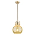 thumbnail image 4 of 410-1SM-BB-G410-10ME Innovations Lighting Newton Sphere - 1 Light Stem Hung Mini Pendant-13.38 Inch Tall and 10 Inch Wide-Brushed Brass Finish-Mercury, 4 of 6