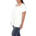 thumbnail image 2 of White Mark Women's Plus Size Crisscross Neck Short Sleeve Top, 2 of 5