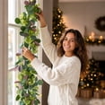thumbnail image 6 of AYktou Eucalyptus Garland, 5.9Ft Artificial Ivy Garland Greenery Leaves Vines Hanging Decor, Faux Plants Table Decor Artificial Eucalyptus Garland Vine for Home Mantle Party Indoor/Outdoor Decor, 6 of 7