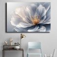 thumbnail image 4 of Mudket Silver Grey Flower Canvas Wall Art, Framed Floral Print, Ready to Hang Wall Decor for Living Room Bedroom, Luxury Modern Artwork - 12"L x 8"W, 4 of 10