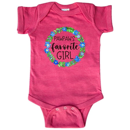 

Inktastic Pawpaw s Favorite Girl Blue Flower Wreath Gift Baby Girl Bodysuit