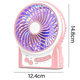 thumbnail image 2 of Mini ventilador de escritorio portátil con pilas, ventilador de mano recargable y alimentado por USB, flujo de aire fuerte, 3 velocidades, pequeño ventilador de mano personal para acampar en el, 2 of 7