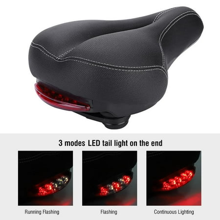 Ymiko Mountain Road Bike Saddle Soft Seat Saddle with Tail Light Replacement Bicycle (Best All Mountain Saddle)