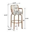 thumbnail image 3 of Lyric Modern 29" Outdoor Patio Bar Stools, Bar Chairs with Wood Grain Finish Frame with Hand-Woven PE Rattan Rope, Removable Cushions, Teak+Beige, Set of 2, 3 of 8