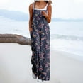 thumbnail image 2 of Busydd Jumpsuits for Women Casual Loose Wide Leg Rompers Trendy One Piece Floral Overalls for Women Sleeveless Vacation Outfits with Pockets, 2 of 5