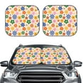 thumbnail image 2 of Goofa Groovy Daisy Flowers Pattern 2 Piece Car Windshield Sun Shade Foldable | Front Windshield Shade for Sun, Heat and UV Rays | Sunshade for Car Front Window-Medium, 2 of 7