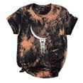 thumbnail image 3 of Camiseta con estampado de sol y luna para mujer, camiseta de manga corta con cuello redondo, camiseta informal divertida y bonita para chica adolescente OAVQHLG3B Store lin121212, 3 of 4