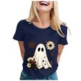 thumbnail image 6 of mgoYE Halloween Tshirts for Women Spooky Season T-Shirt Halloween Pumpkin Ghost Fall Tees Top Shirt Womens(Navy,S), 6 of 8