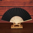 thumbnail image 3 of (2-Pack) Rinsvye Solid Fan Folding Silk Fans Handheld Party Wedding Hand Dance Silk Folding Fan Held Silk Pattern Color Titanium Folding Fan Tools & Home Improvement, 3 of 4