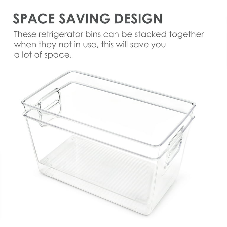 Vtopmart 6 Pack Clear Stackable Storage Bins with Lids, Large Plastic  Containers with Handle for Pantry Organizer and Storage,Perfect for