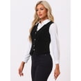 thumbnail image 3 of DARING DIVA Women's Vintage Velvet Vest Button Down Steampunk Waistcoat XS Black, 3 of 6