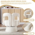 thumbnail image 6 of Tabaray Boucle Swivel Accent Chair, Upholstered Barrel Accent Chair with Round Base, Modern 360° Swivel Armchair with Chic Hollow Backrest, Comfy Arm Chair for Living Room, Bedroom, Office, Beige, 6 of 14