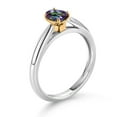 thumbnail image 3 of Gem Stone King 0.60 Ct Oval Green Mystic Topaz 925 Silver and 10K Yellow Gold Solitaire Engagement Ring (Size 6), 3 of 4