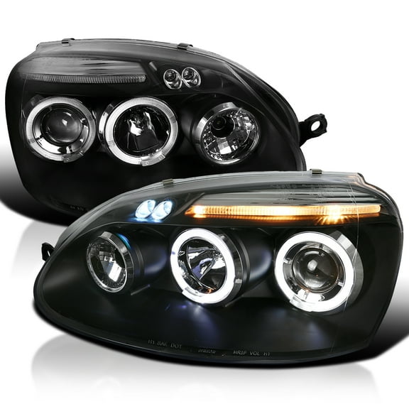 Spec-D Tuning Projector Headlights Black Compatible with 2006-2008 Volkswagen Golf MK5 / Rabbit, 2006-2010 Volkswagen Jetta, Left Right Pair Headlamps Assembly