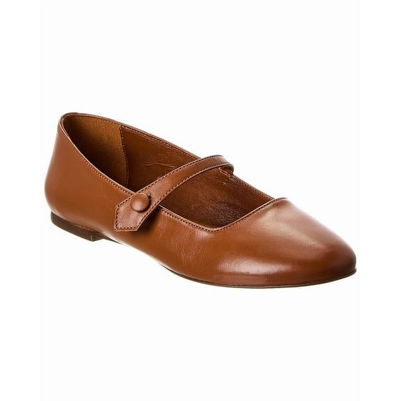 M by Bruno Magli Sofia Leather Flat, 7, Brown