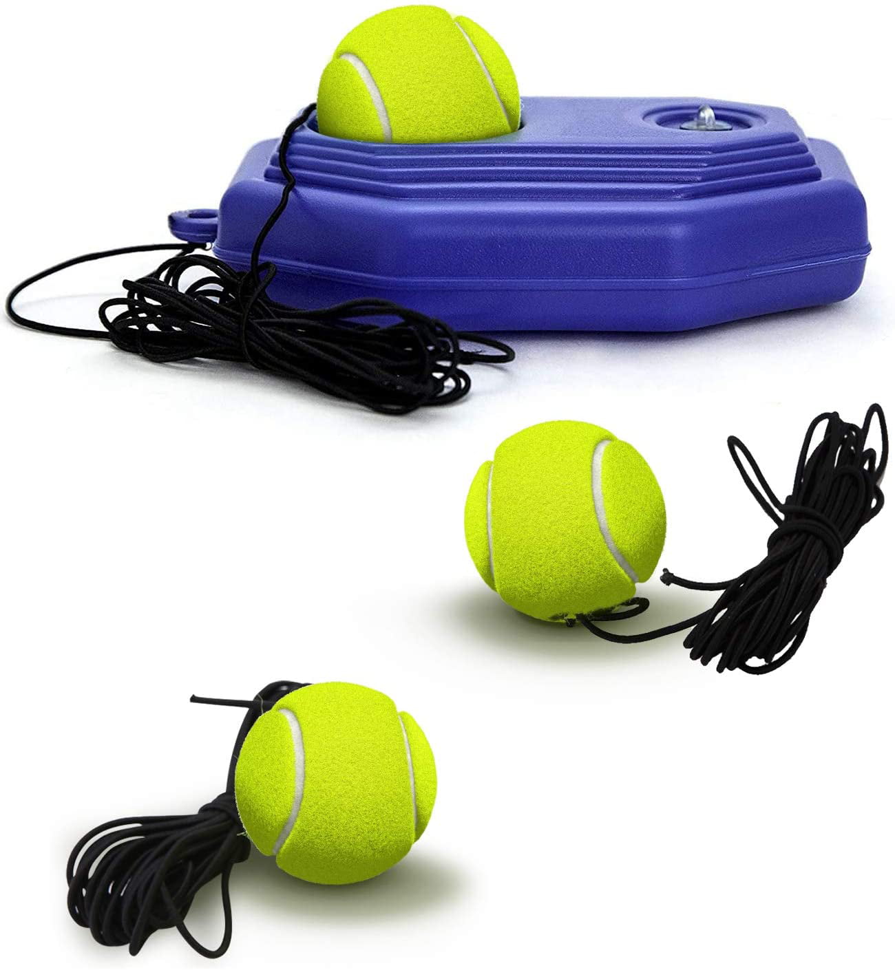 Suitable for Beginners Sport Exercise Solo Tennis Training Equipment for Self-Pracitce Portable Tennis Training Tool Tennis Trainer Rebound Ball Including 2 String Balls Tennis Rebounder Kit 