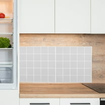 OUNONA Checkered Peel and Stick Tile Adhesive Backsplash for Kitchen White