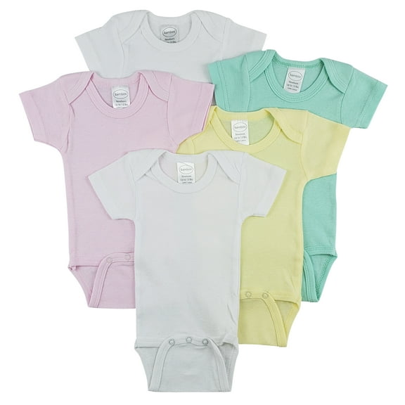 Bambini Short Sleeve One Piece 5 Pack - Newborn