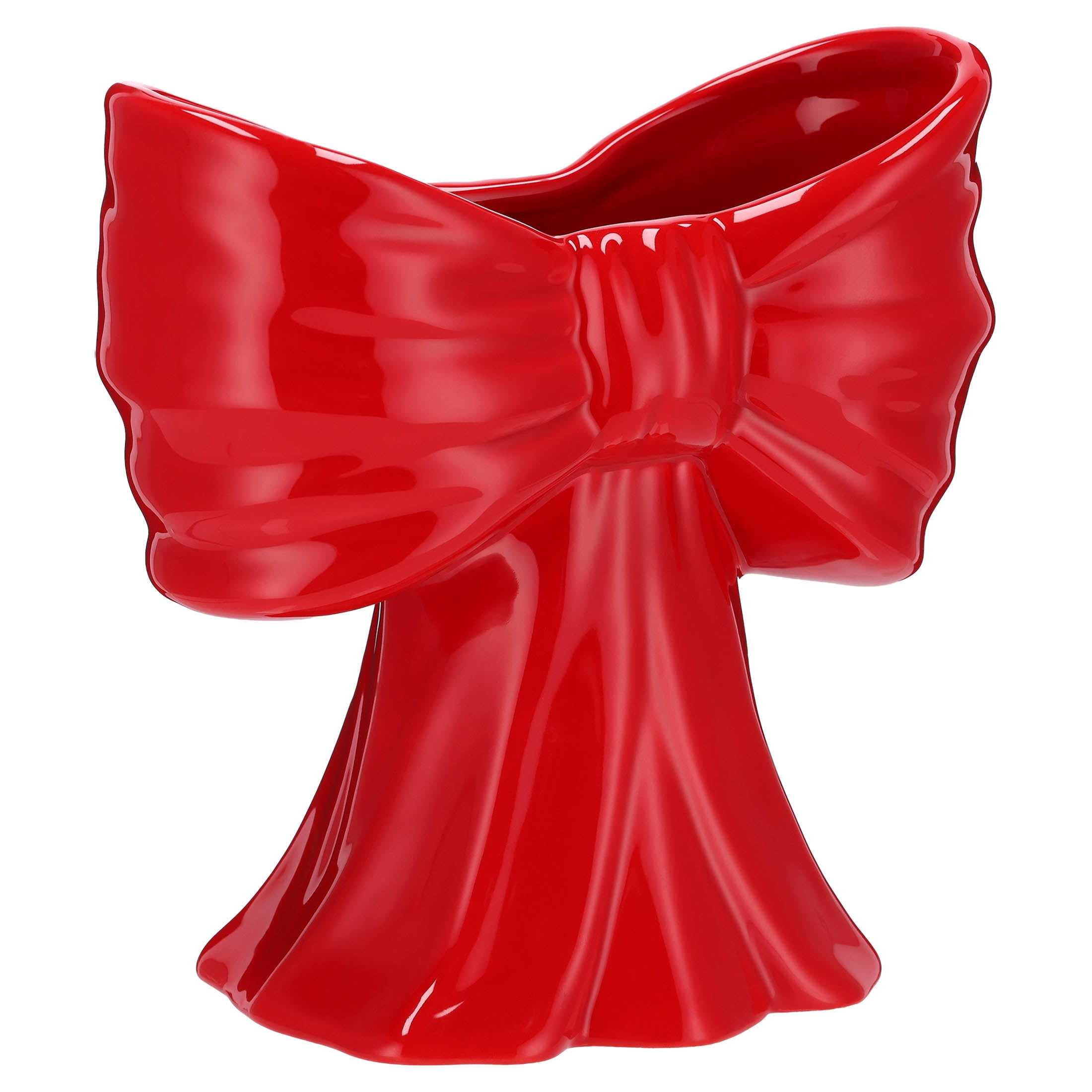 Ceramic Bow Christmas Decoration, Red, 8", by Holiday Time